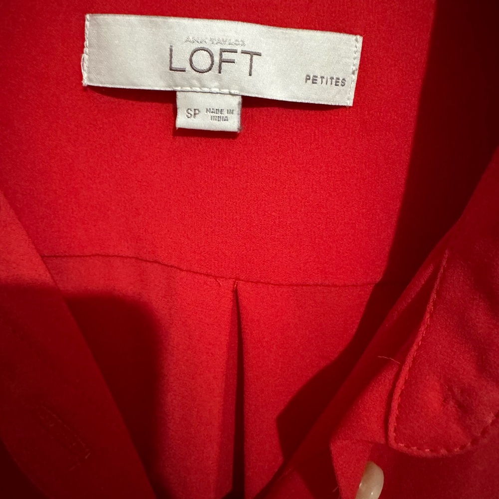 Red Button-Up Women's Top - Picture 3 of 3